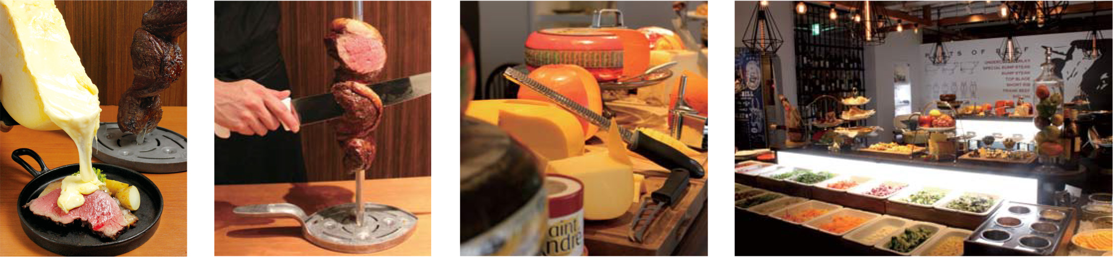 世界のチーズが食べ放題のビュッフェが付いた 本格チーズシュラスコ とろ りラクレットチーズを贅沢にかける スキレット グリルのランプステーキ 種類以上のチーズを使用した料理とボリューム感のある肉料理が味わえる Prでっせ