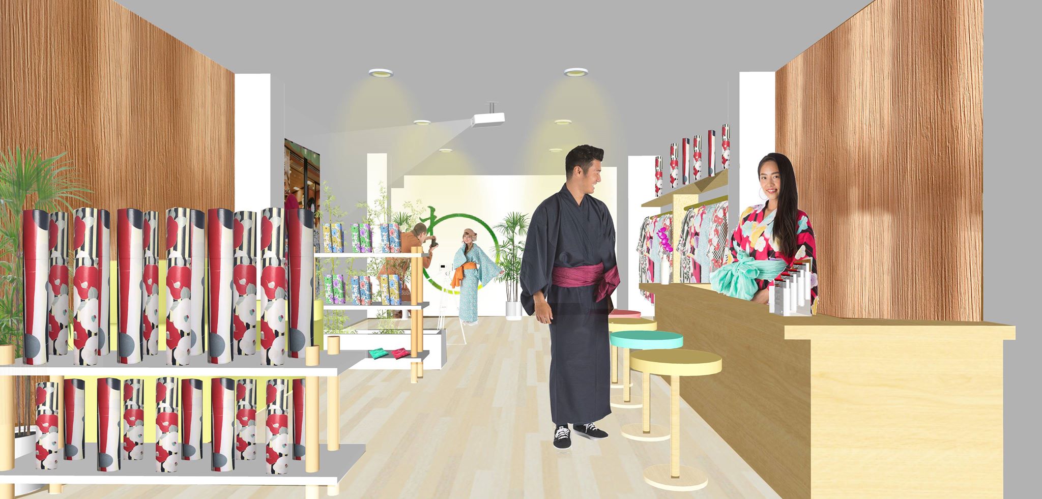 「Warabé Kyoto」内観イメージパース