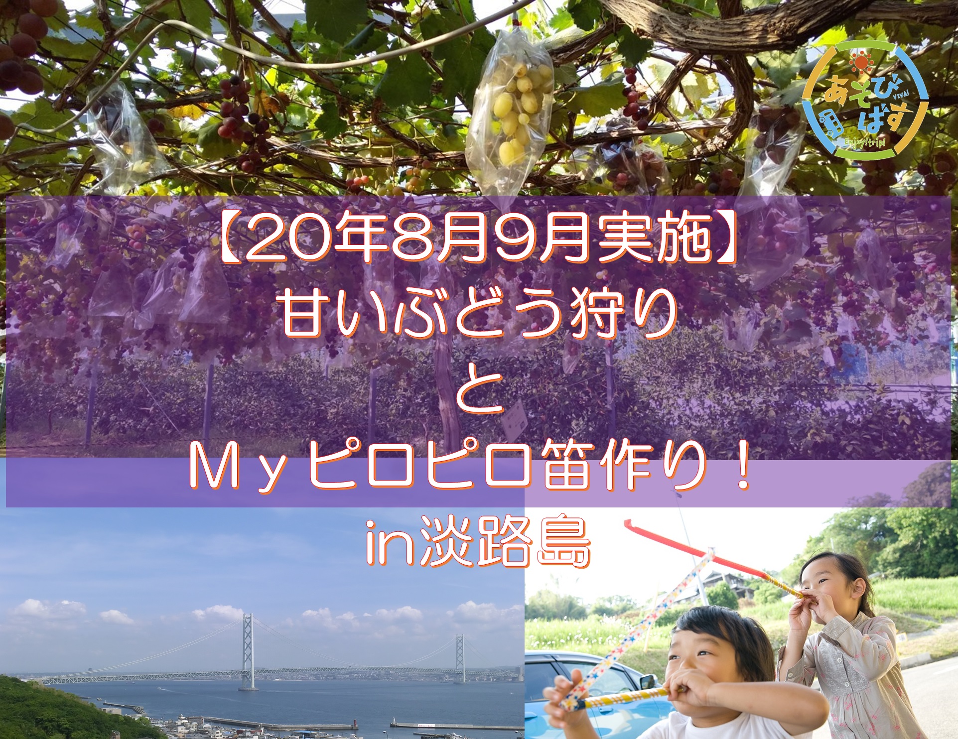 甘いぶどう狩りとMyピロピロ笛作り!in淡路島