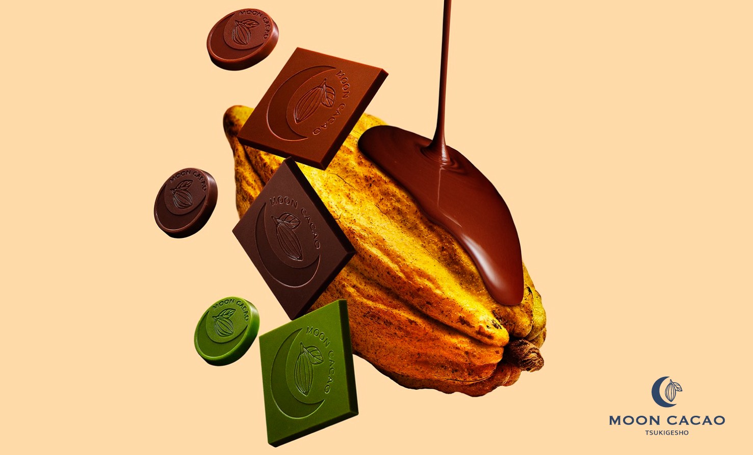 新たなスイーツブラ ンド「MOON CACAO TSUKIGESHO(ムーンカカオ 月化粧)」