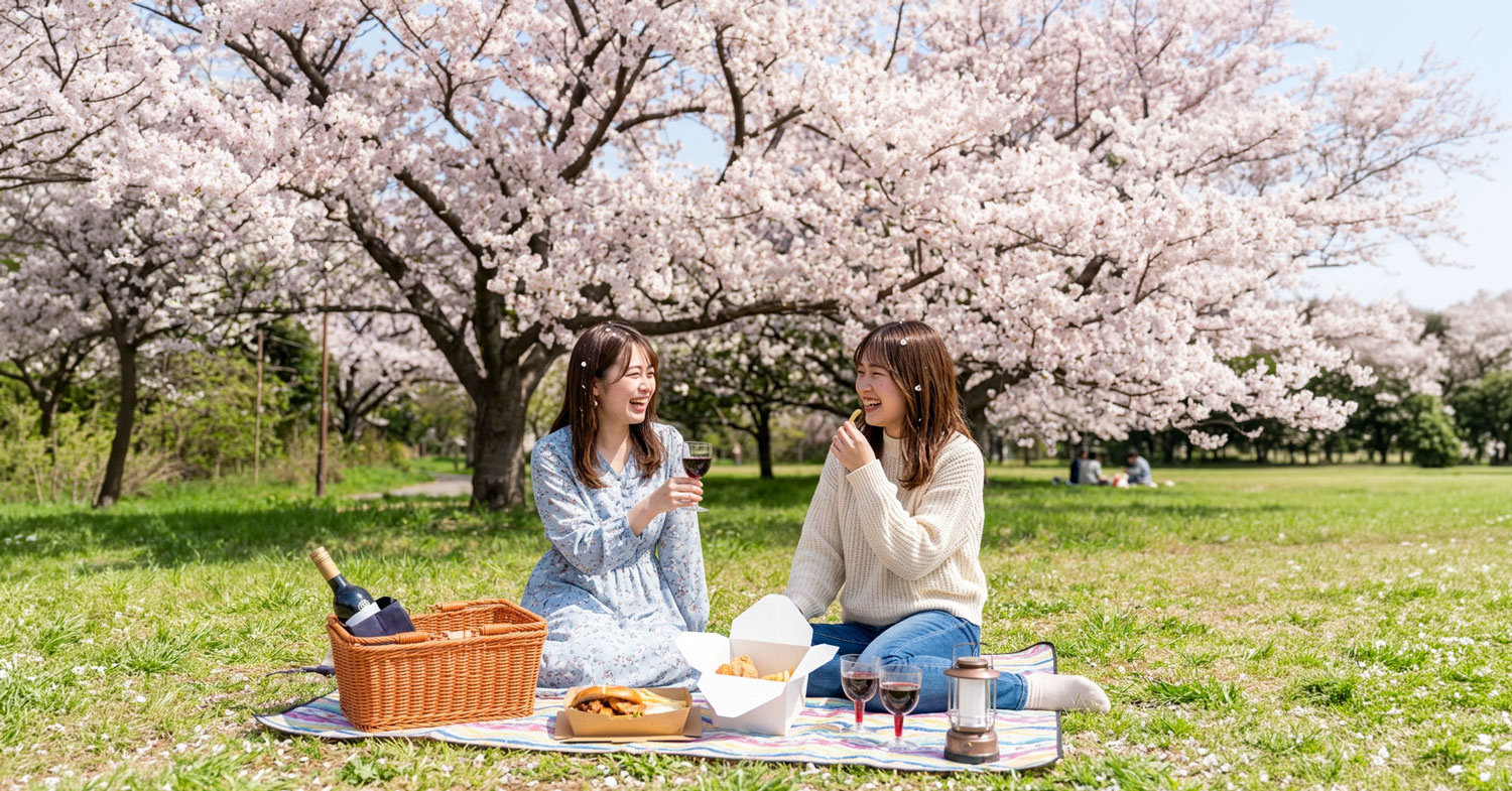 大阪の穴場桜スポット】海と桜の絶景を望むマリーナで「手ぶらでお花見