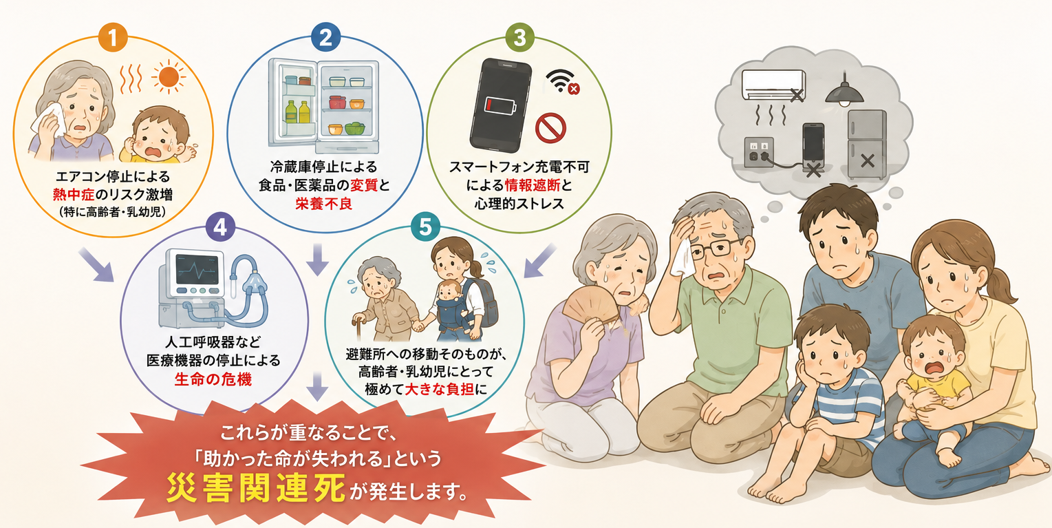 ～災害から助かった命を守るために～
真夏の停電と災害関連死
令和8年熊本地震が問い直す