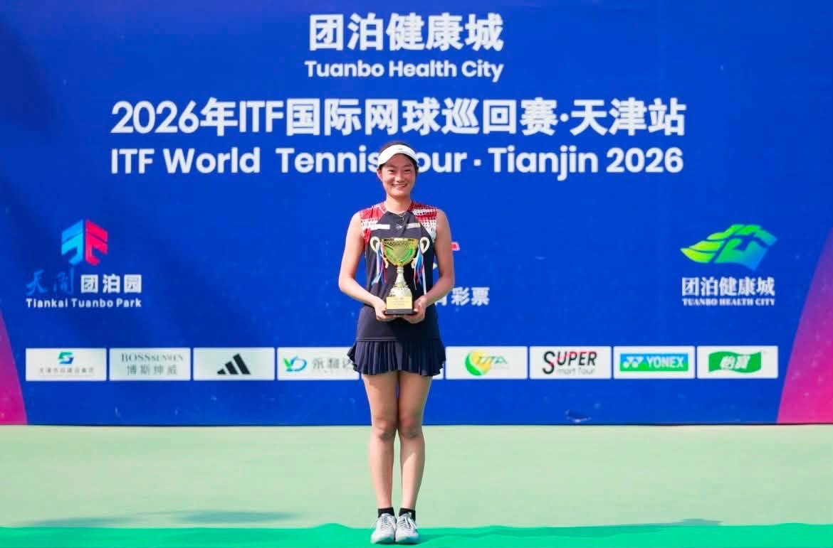 「ワールドテニスツアー天津」で優勝した松田選手